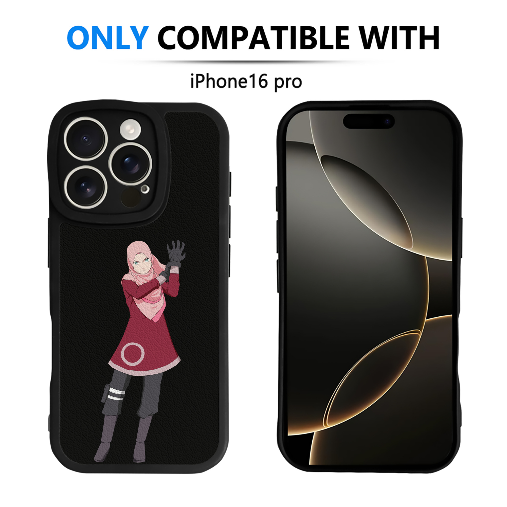 （画像用） NARUTO -ナルト- 春野サクラ Haruno Sakura 【iPhone 16シリーズ対応】シリコンスマホケース（レザー調） 材質：シリコン